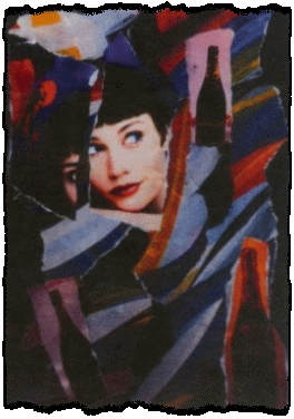 Composizione, 1998 dcollage e sovrapittura - 30 x 20 cm.