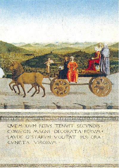 Trionfo di Battista Sforza (dal Dittico dei duchi di Urbino), 1474 ca., olio su tavola,
