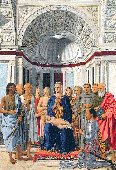 Madonna col Bambino, santi e il Duca Federico II da Montefeltro (cosiddetta Pala di Brera), 1472-1474 ca., tempera su tavola,